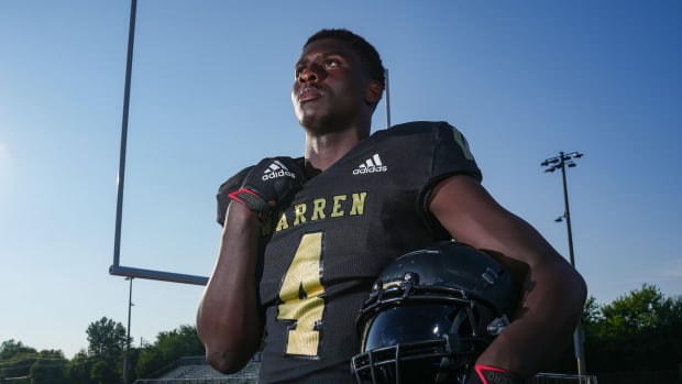 Warren Central's Damien Shanklin poses for a photo Thursday, August 3, 2023, at Lawrence North High School in Indianapolis